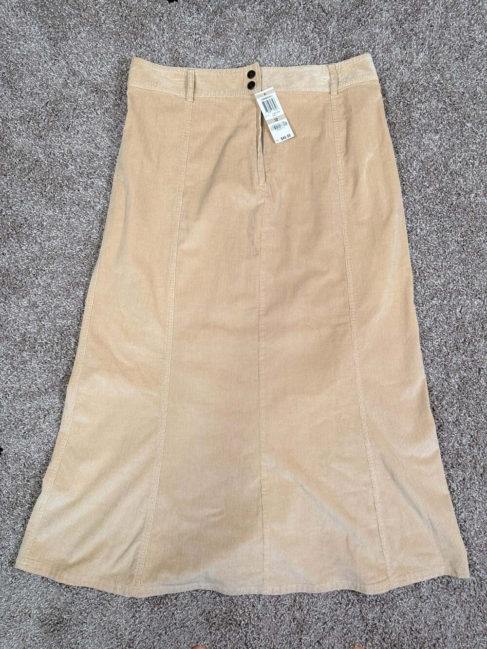 Charter Club Luxembourg II Fawn Corduroy Midi Skirt Size Autumn Cottagecore